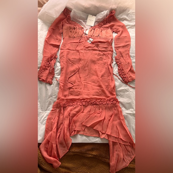 NWT Miss Circle Rosy Mauve Satin Rayon Midi Dress - Picture 4 of 16